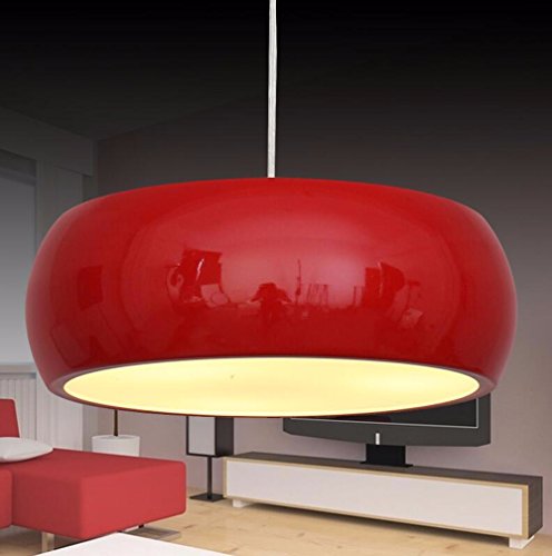 GZLIGHT Hängeleuchte Kronleuchter Deckenlampe runde Restaurants und Büros und Schlafzimmer Rot 35cm