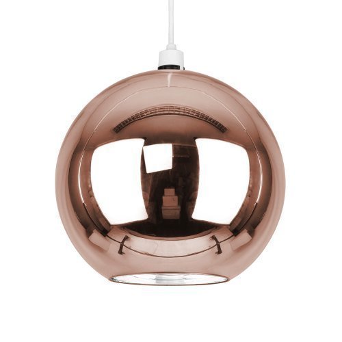 MiniSun – Kleiner, moderner und kupferfarbiger Lampenschirm im „Mini Arco“ Stil mit Retro Kuppeldesign – für Hänge- und Pendelleuchte
