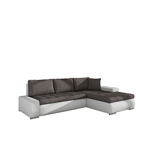 Mirjan24  Elegante Sofa Orkan Mini mit Schlaffunktion und Bettfunktion, Eckcouch Ecksofa mit Bettkasten, Couch L-Sofa Große Farbauswahl, Qualität (Soft 017 + Lux 06)