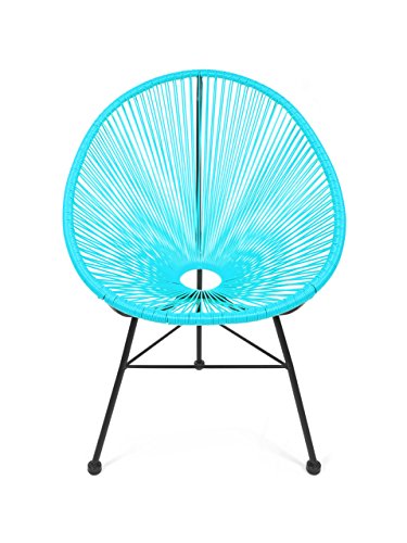 Retro Acapulco Lounge Relax Sessel Chair Rahmen & Füße Pulverbeschichtet Indoor & Outdoor Farbe Türkis