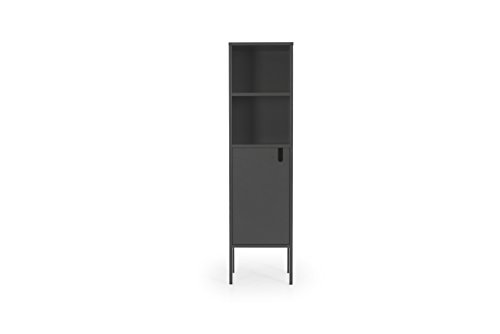 tenzo 8561-014 UNO Designer Highboard 1 Tür, Grau lackiert, MDF + Spanplatten, matt Soft-Close Funktion, 152 x 40 x 40 cm (HxBxT)