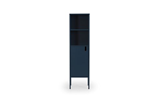 tenzo 8561-023 UNO Designer Highboard 1 Tür, Petrol Blau lackiert, MDF + Spanplatten, matt Soft-Close Funktion, 152 x 40 x 40 cm (HxBxT)