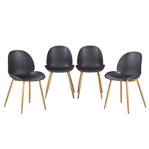 EGGREE 4er Set Esszimmerstühle Skandinavisch mit Ergonomic Stuhlsitz und Starke Metallbeine, Modern Design Stuhl für Büro Küche Wohnzimmer