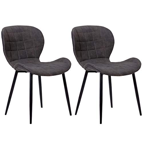 WOLTU® Esszimmerstühle #1178 2er Set Küchenstühle Wohnzimmerstuhl Polsterstuhl Design Stuhl Stoffbezug Gestell aus Stahl Antiklederoptik