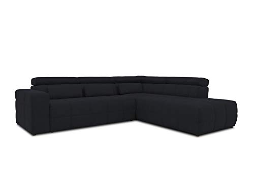 DOMO. collection Ecksofa Brandon, Sofa mit Rückenfunktion in L-Form, Polsterecke, Eckgarnitur 275 x 228 x 98 cm (BxTxH), schwarz