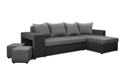 Generisch Möbel NAWSTOL - Ecksofa mit Schlaffunktion 205x130 cm - Eckcouch mit Bettkasten - Ecksofa Wohnlandschaft L Form (Linke oder RECHTE)