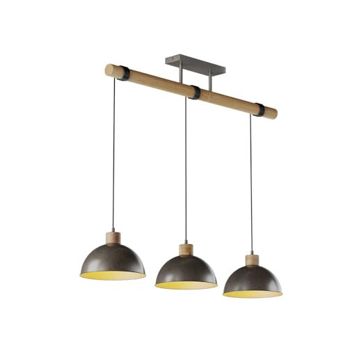 Lindby Esstisch Pendelleuchte Metall Holz, Hängeleuchte Esszimmer 3x E27 max. 60W, ohne Leuchtmittel, Hängelampe Wohnzimmer, Esszimmerlampe, Küchenlampe