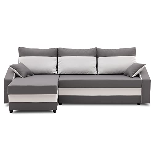 Sofini Ecksofa Hewlet mit Schlaffunktion! Best Ecksofa! Eckcouch mit Bettkasten!Best! (Haiti 14+ Haiti 0)