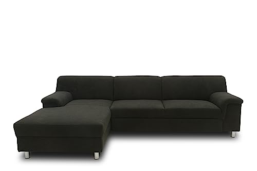 DOMO. collection Ecksofa Jamie, Sofa mit Schlaffunktion, moderne Couch in L-Form, Schlafsofa 251 x 150 x 72 cm (BxTxH), anthrazit