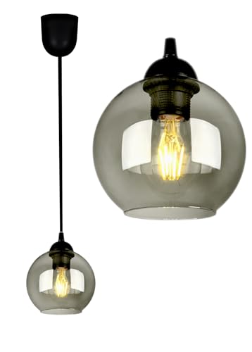 FKL DESIGN Home Deco Deckenlampe Pendellampe Hängelampe Wandlampe Tischlampe Leuchte Pendelleuchte Kugel Schwarz Grau Weiß Lampe aus Serie N100 verschiedene Varianten (Z1)