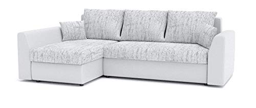 Ecksofa Paul mit Schlaffunktion! Best ECKSOFA! Eckcouch mit Bettkasten! (Lawa 09 + Soft 17)