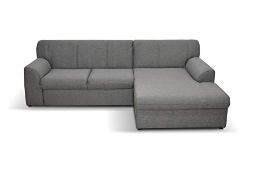 DOMO. collection Topper Ecksofa, Sofa, Couch in L-Form, kleine Polsterecke, Eckcouch, Polstergarnitur, grau, 245 x 155