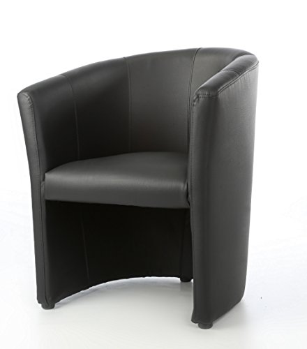 Design Cocktailsessel Sessel Clubsessel Loungesessel Club Möbel Bürosessel Praxismöbel aus Kunstleder,Polsterung, schwarz