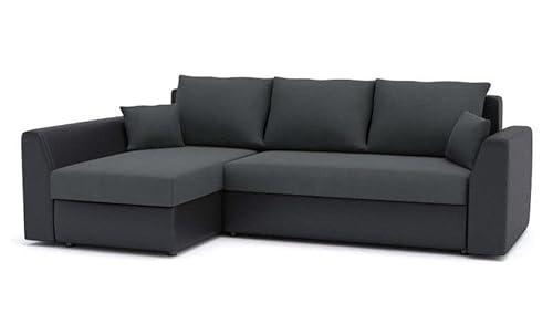 Ecksofa Paul mit Schlaffunktion! Best ECKSOFA! Eckcouch mit Bettkasten! Best! (Cas 574+ Soft 11), Länge: 240 cm, Breite: 140 cm, Höhe: 85 cm