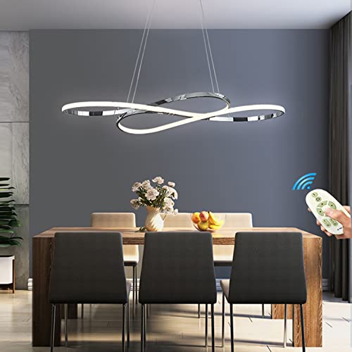 LED Pendelleuchte Esstisch Esszimmer Lampen Hängelampe Dimmbar mit Fernbedienung Küchen Wohnzimmer Hängend Leuchte Modern Kronleuchter Höhenverstellbar für Schlafzimmer Couchtisch Deko Deckenlampe