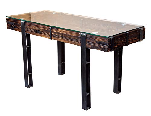 CHYRKA® Esszimmertisch Esstisch LEMBERG Loft Vintage Bar IndustrieDesign Handmade Holz Glas Metall