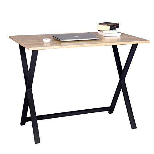 WOLTU TSB35hei Schreibtisch Computertisch Büromöbel PC Tisch Bürotisch Arbeitstisch aus Holz und Stahl, ca. 100x60x75,5 cm